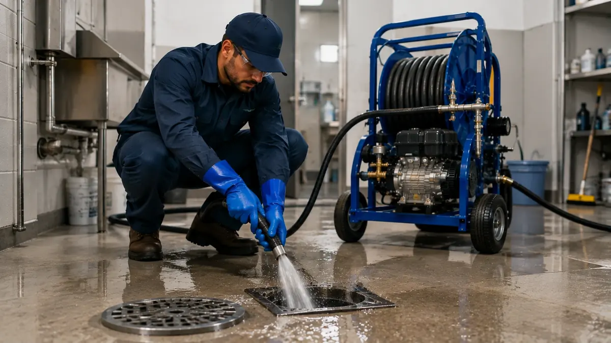 Floor Drain Hydro Jet Cleaning in Martinez
