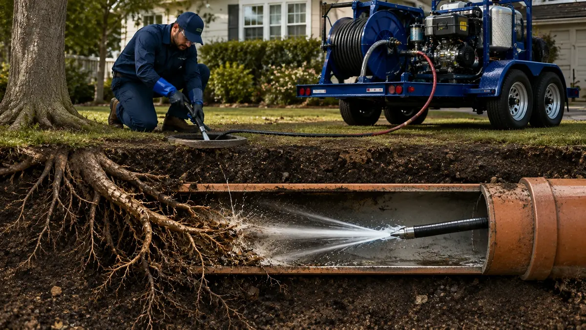 Tree Root Removal with Hydro Jetting in Martinez